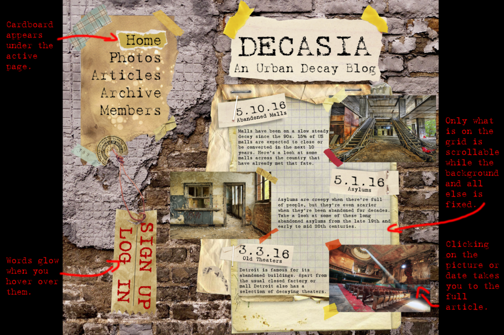Decasia Website - Desktop - Annotated