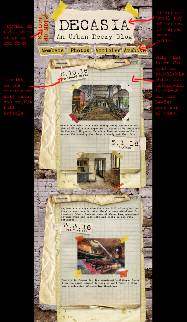 Decasia Website - Mobile - Annotated